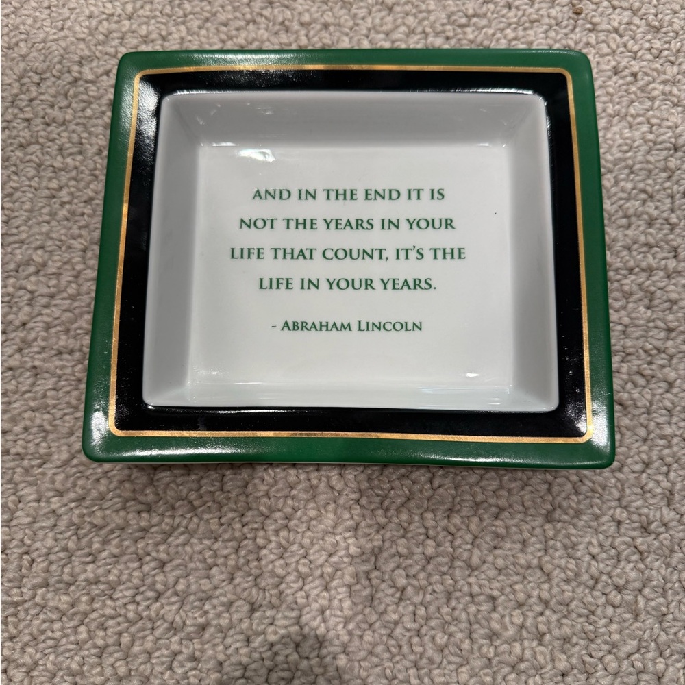 Two's Company Abraham Lincoln Porcelain Desk Tray